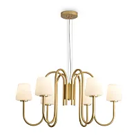 Люстра подвесная Jade FR2039PL-06G Freya белая на 6 ламп, основание золотое в стиле современный классический Люстра подвесная Jade FR2039PL-06G Freya белая на 6 ламп, основание золотое в стиле современный классический